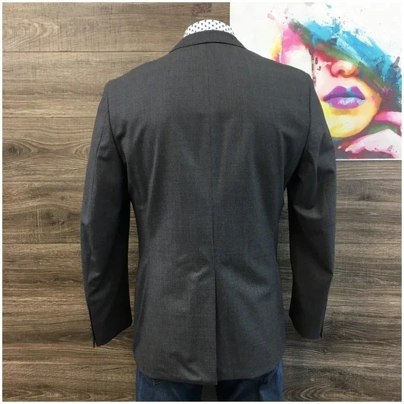 BANANA‎ REPUBLIC Mens Blazer Sport Coat Casual Jacket Size 44R Gray Wool Suit